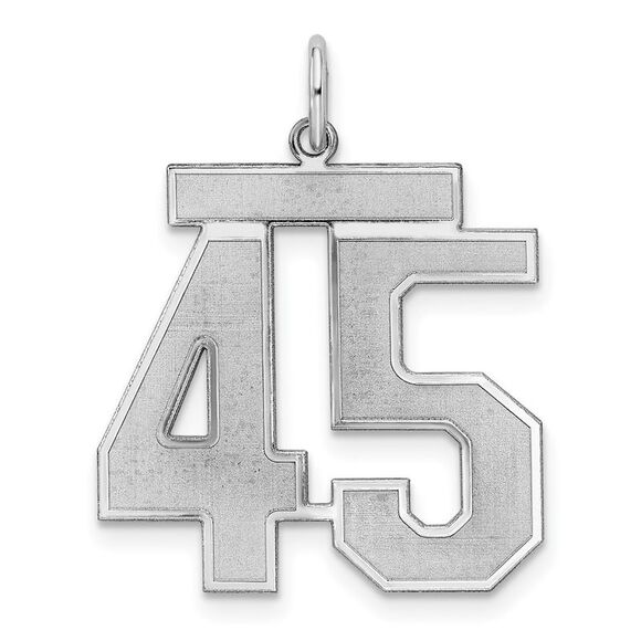 Sterling Silver Jersey Collection Large Number 45 Pendant